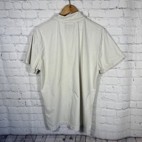 Buck Mason Polo Shirt Mens Large Beige Cotton Short Sleeve Business Preppy FLAW - Picture 5 of 9